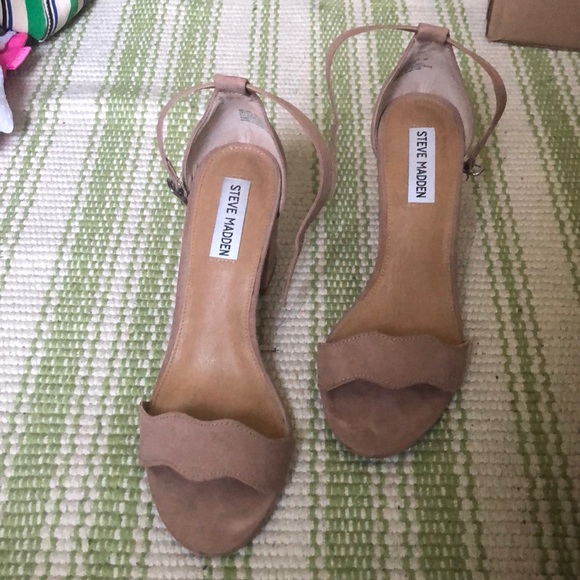 steve madden tan block heels